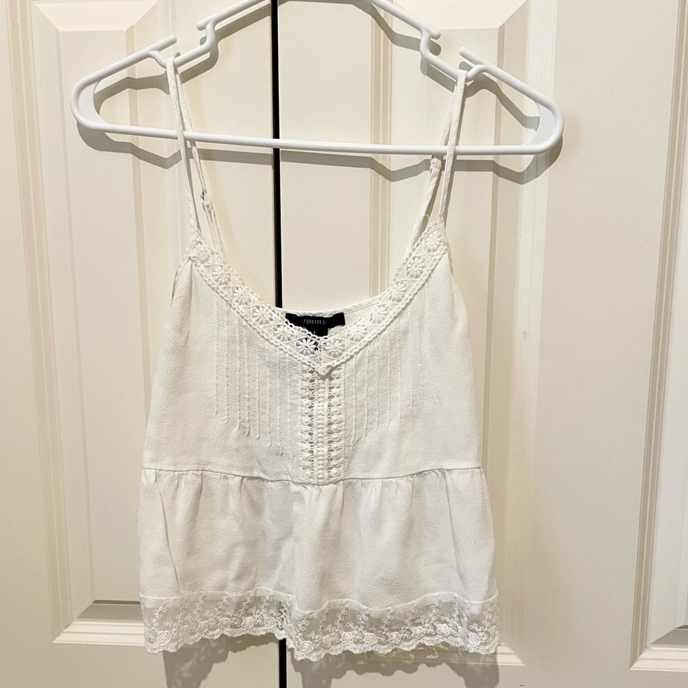 White Tank Top With Lace